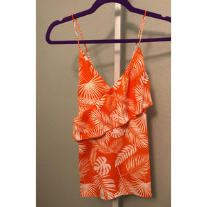 NWOT ORANGE TROPICAL TANK SZ M